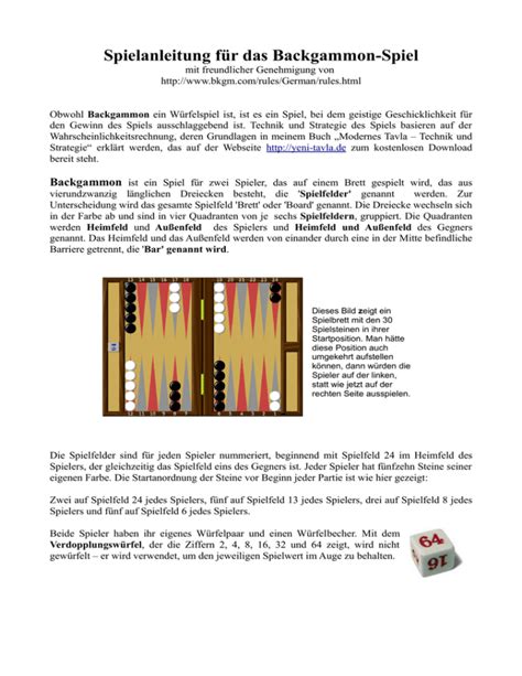 spielanleitung backgammon|Backgammon Spielanleitung / Spielregeln